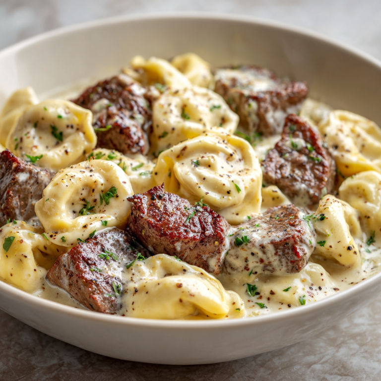 Cracked Garlic Steak Tortellini in Creamhouse Sauce Bliss