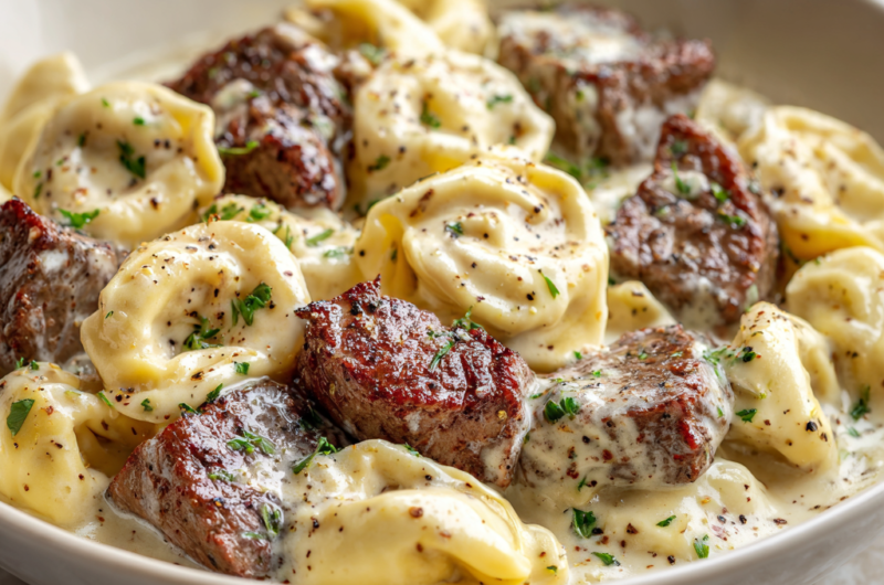 Cracked Garlic Steak Tortellini in Creamhouse Sauce Bliss