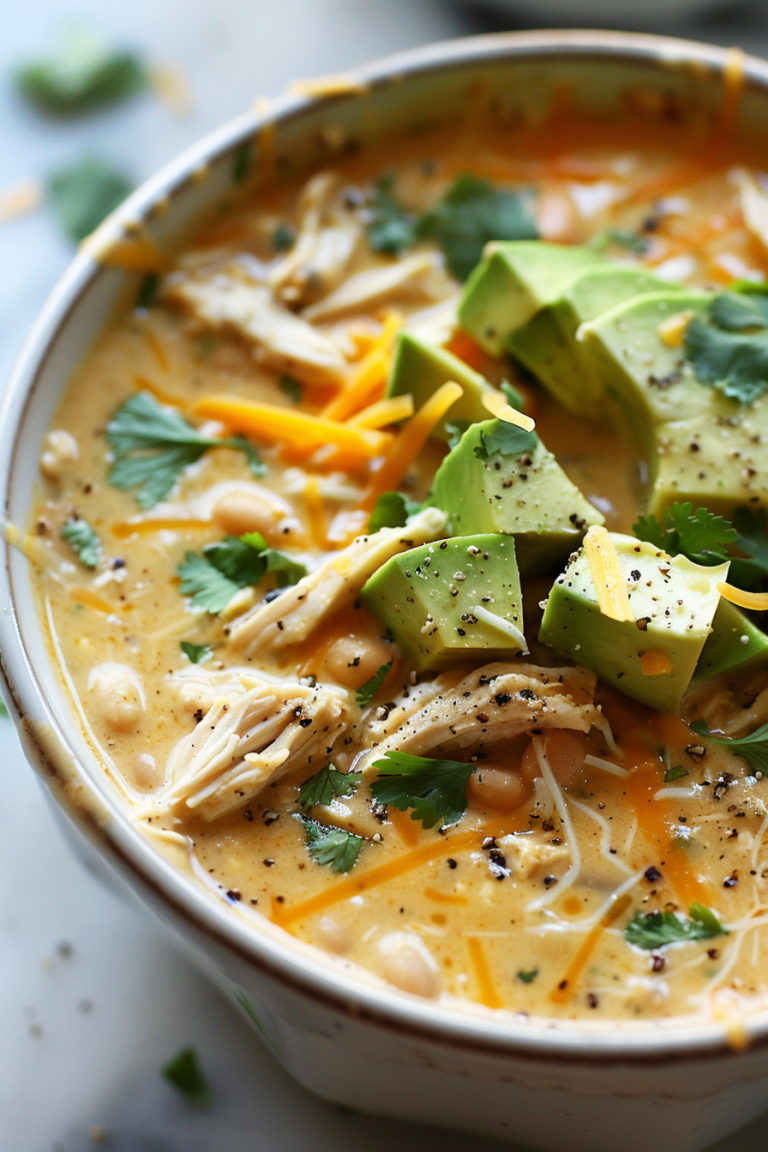 Best High Protein White Chicken Chili | Creamy Healthy Comfort