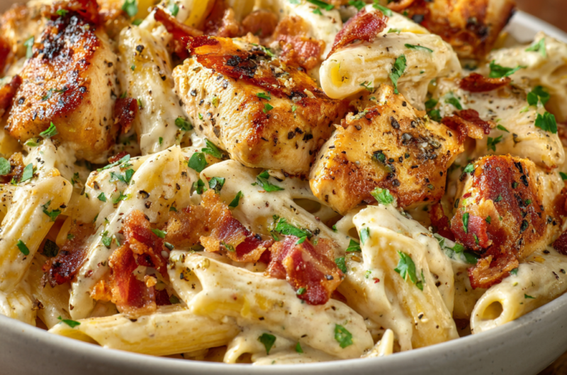 Creamy Chicken Bacon Ranch Pasta | Irresistibly Rich Comfort Food