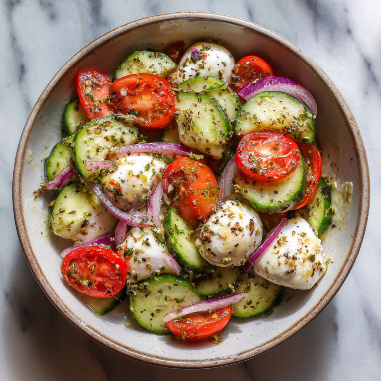 Easy Cucumber Caprese Salad