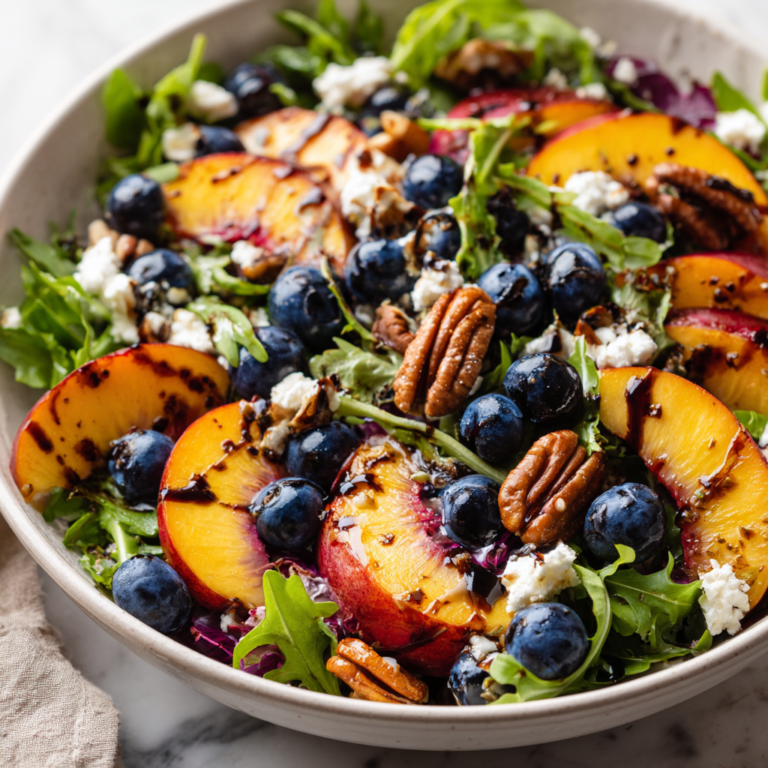 Blueberry Peach Feta Salad | Fresh & Irresistible Summer Flavor