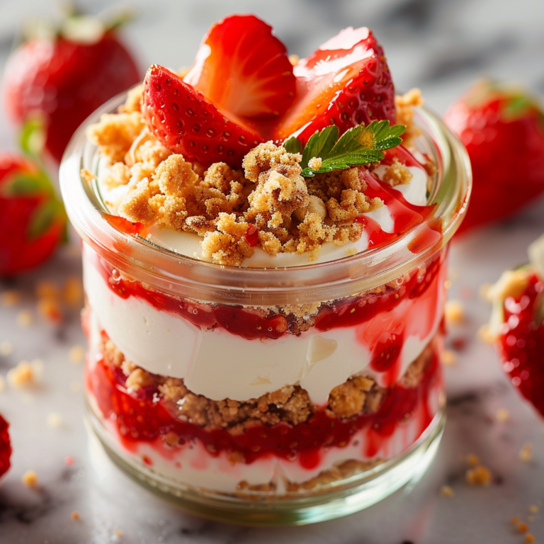 No-Bake Strawberry Crunch Cheesecake Cups